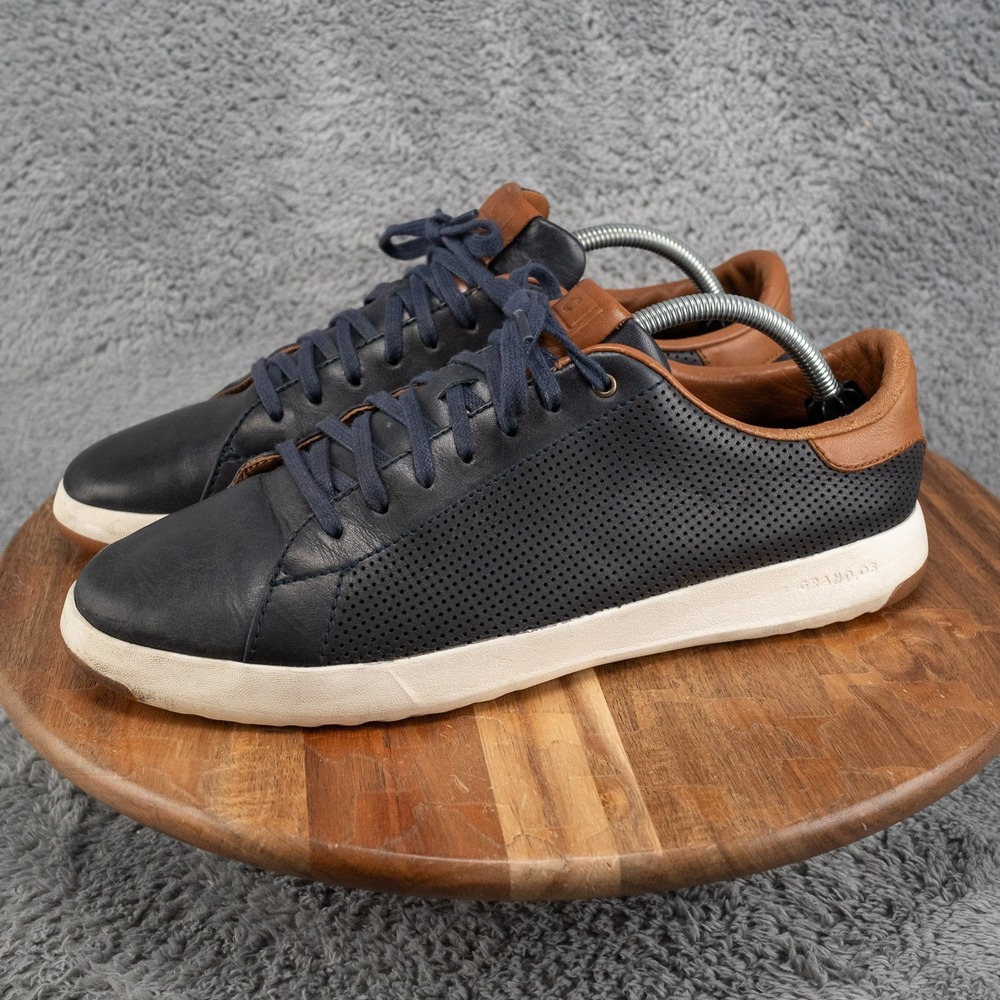Cole Haan Grandpro Sneaker Mens 10.5 Navy Blue Good Perforated Leather C28872 - Picture 3 of 8